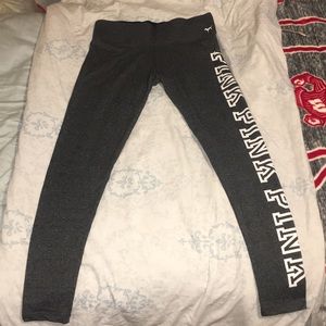 PINK yoga dark gray leggings